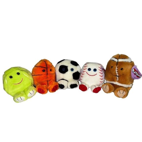 Swibco Puffkins Collection - Sports Balls Stuffed animal Bundle - Picture 1 of 6